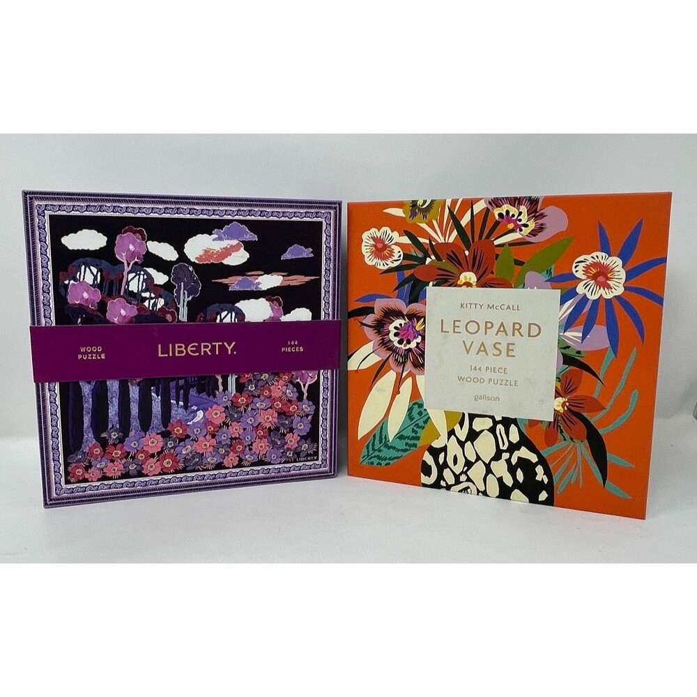 Liberty Bianca + Kitty McCall Leapard Vase 144 Piece Wood Puzzle Galison Lot 2